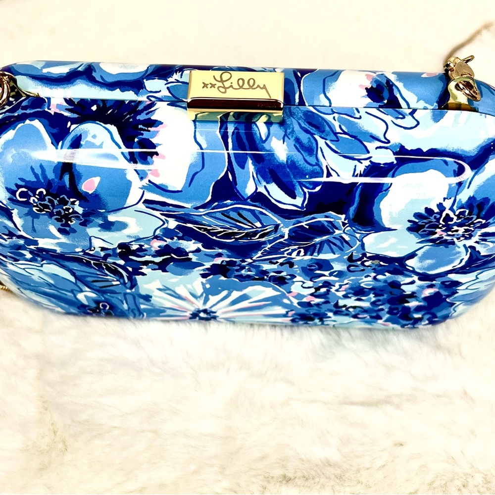 Lilly Pulitzer Catch N Keep Hard Shell Clutch Coastal Blue - Picture 10 of 15